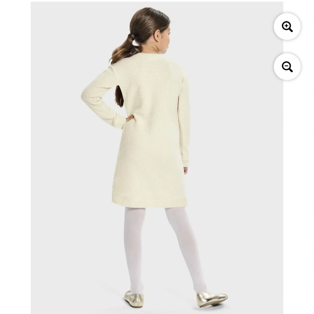 The Children’s Place Girls Cream Sequin Sweater Dress Size L (10-12) NWT